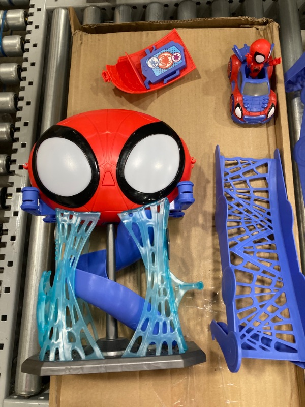 Photo 1 of Marvel Spidey and His Amazing Friends Web-Quarters Playset with Lights and Sounds, Includes Spidey Action Figure and Toy Car, for Kids Ages 3 and Up
