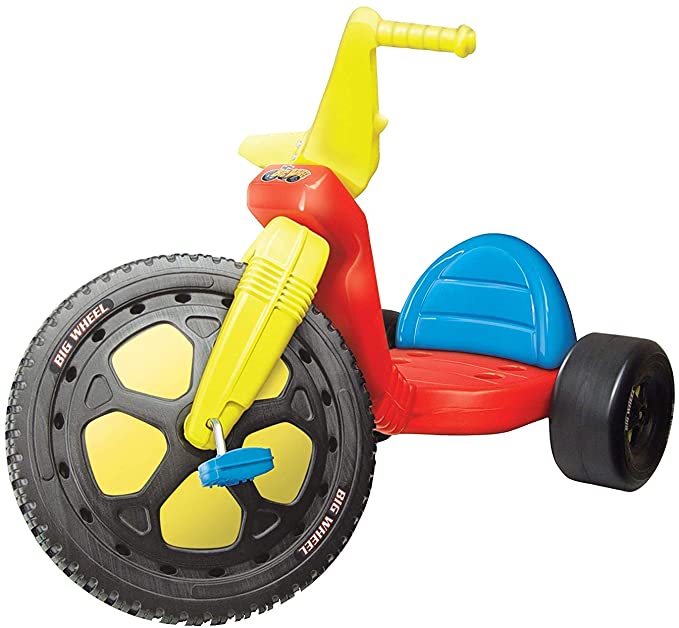 Photo 1 of The Original Big Wheel,Blue-Yellow-Red, Giant 16' Wheel Ride On Tricycle,3 Position Seat - Trike, Kid Powered Pedal Bike,50th Year, Sit Down Riding Around Outdoor Toy, Ages 3-8 (19053)
