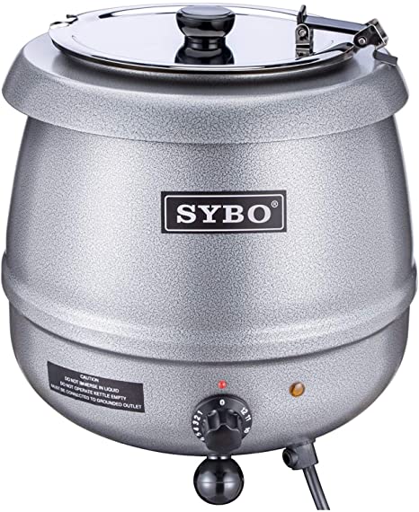 Photo 1 of SYBO Stainless Steel Soup Kettle with Hinged Lid and Insert Pot, 10.5 Quarts, Commercial Grade, Silver
][