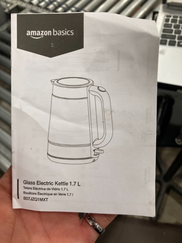 Photo 2 of **PARTS ONLY** Amazon Basics Electric Glass and Steel Hot Tea Water Kettle - 1.7-Liter
