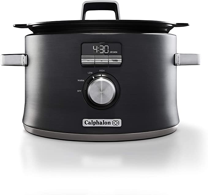 Photo 1 of Calphalon Digital Saut 5.3 Qt. Stainless Steel Programmable Slow Cooker with Automatic Keep Warm Function
