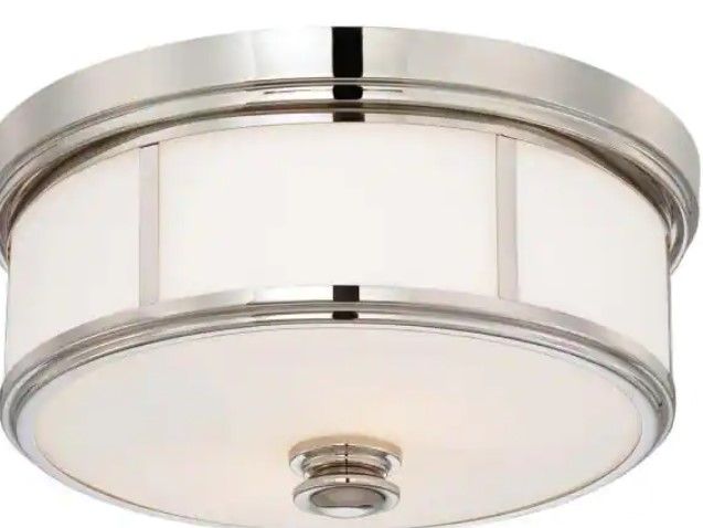 Photo 1 of 2-Light Polished Nickel Flush Mount
