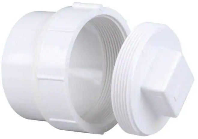 Photo 1 of 3 in. PVC DWV Spigot x FIPT Cleanout Adaptor with Plug 5 PACK 
