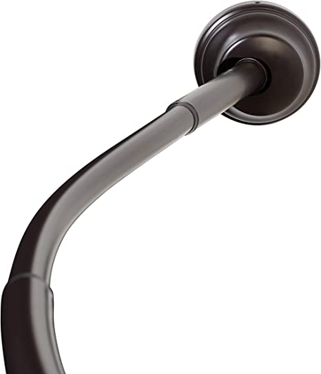 Photo 1 of 32 to 40 NeverRust Rustproof Dual Mount Curved Stall Shower Rod Bronze - Zenna Home