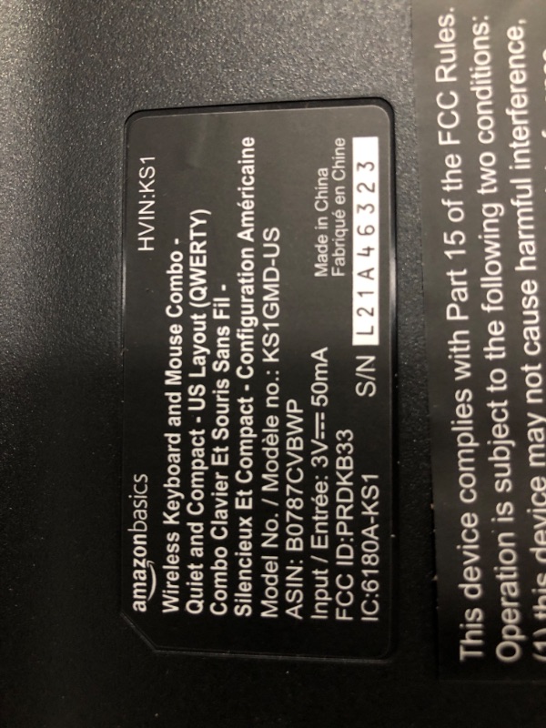 Photo 1 of Amazon Basics Wireless Computer Keyboard