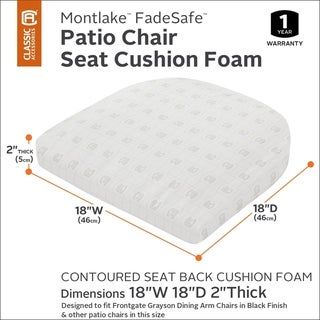 Photo 1 of 18in x 18in x 2in Contoured Patio Cushion Foam - Classic Accessories