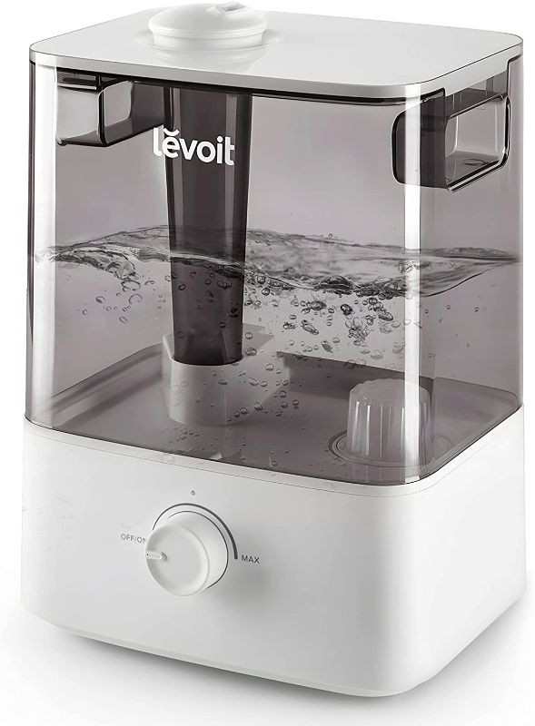 Photo 1 of **dirty but tested and functions** LEVOIT Humidifiers for Bedroom Large Room Home, 6L Top Fill Cool Mist for Plants and Baby, Lasts Up to 60 Hours, 505 sq ft Coverage, Super Quiet Operation, Easy to Use and Clean, Filterless, 6L, Grey
