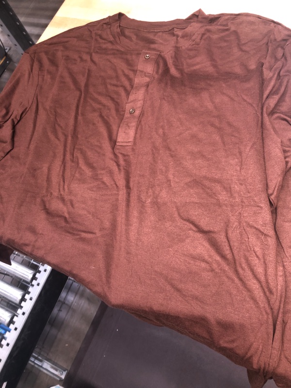 Photo 2 of Esobo Mens Short/Long Sleeve Casual Shirts Basic Cotton Henley T-Shirts
xl