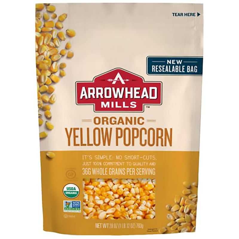 Photo 1 of **BEST IF USED BY 4/22-NOUN REFUNDABLE**Arrowhead Mills Organic Yellow Popcorn Kernels, 28 Ounce Bag (Pack of 6)
