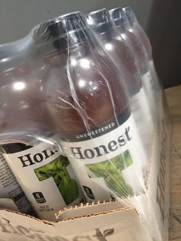 Photo 2 of **BEST IF USED BY 8/21-NOUN REFUNDABLE**Honest Tea, Tea Just Black Unsweetened Organic, 16 Fl Oz, 12 Pack
