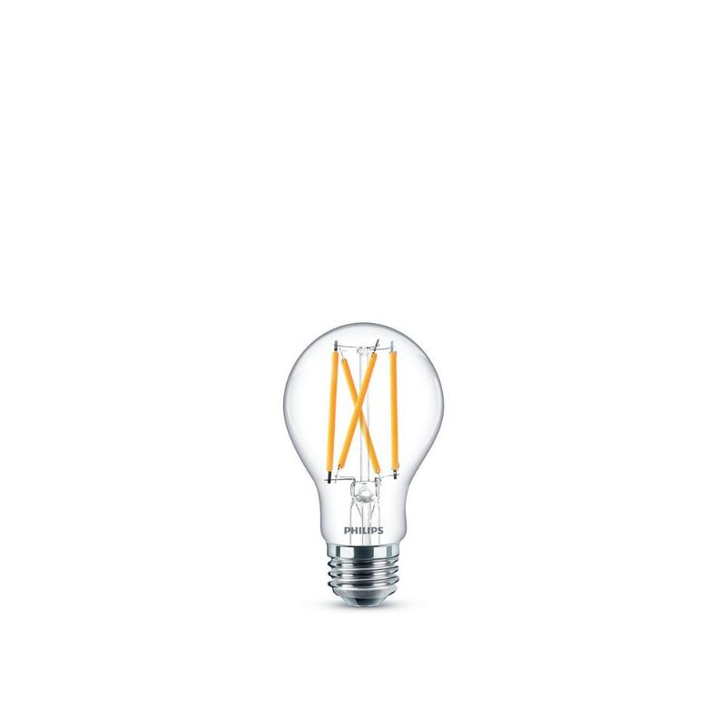 Photo 1 of 60-Watt Equivalent A19 Dimmable Energy Saving Clear Glass Indoor/Outdoor LED Light Bulb Daylight (5000K) (2-Pack)
