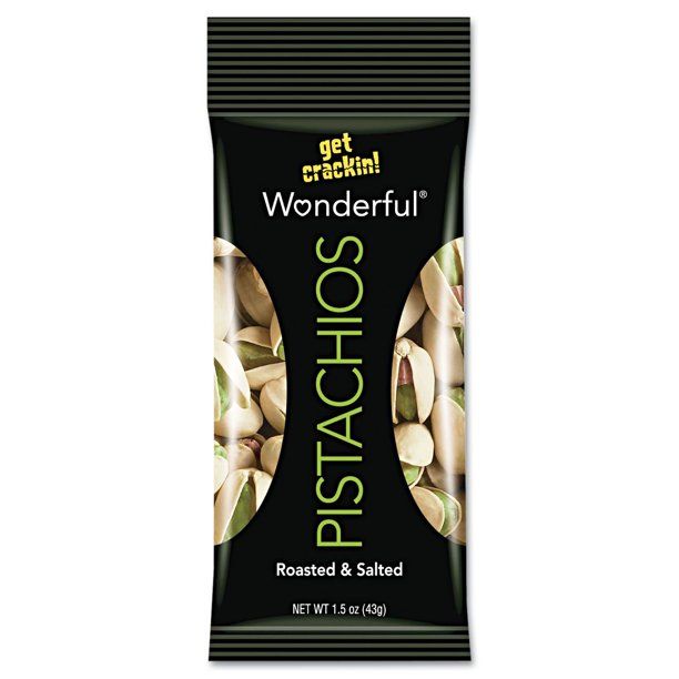 Photo 1 of **BEST IF USED BY 2/23-NOUN REFUNDABLE**Wonderful Pistachios, Roasted & Salted, 1.5 Ounce Bags (Pack of 24)
