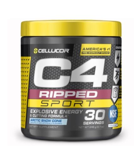 Photo 1 of **NOUN REFUNDABLE**Cellucor | C4 Ripped Sport Preworkout | Arctic Snow Cone | Fat Burning | 30 Servings
