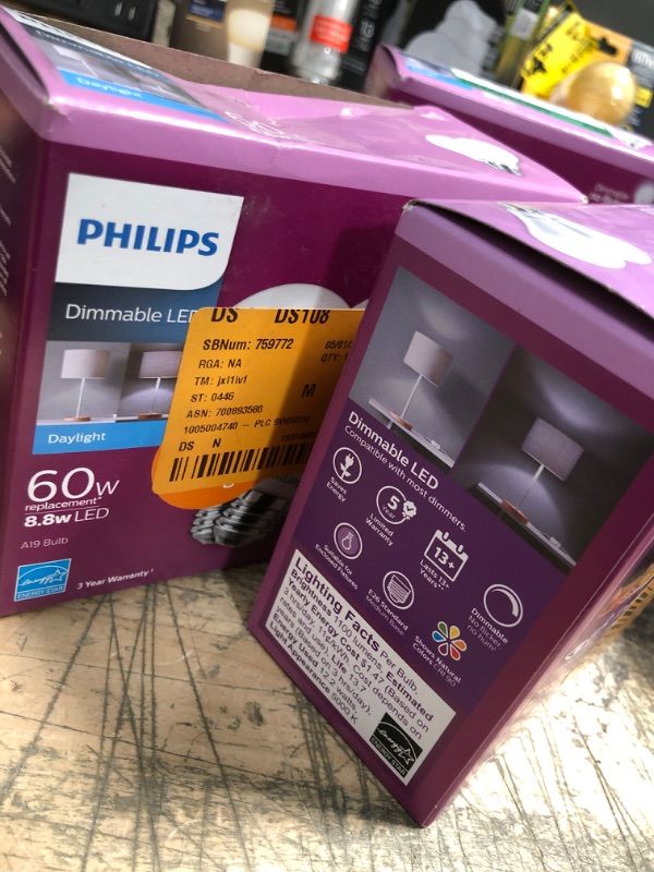 Photo 1 of 75-Watt Equivalent A19 Dimmable Energy Saving LED Light Bulb Daylight (5000K) (2-Pack)
