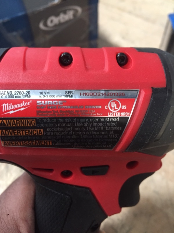 Photo 2 of Milwaukee
M18 FUEL SURGE 18-Volt Lithium-Ion Brushless Cordless 1/4 in. Hex Impact Driver (Tool-Only)