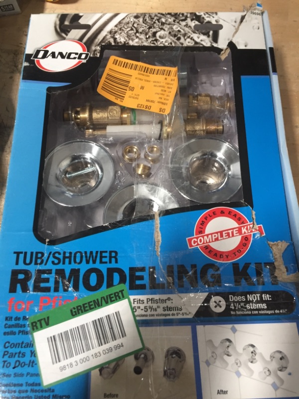 Photo 2 of 
DANCO
Porcelain Cross-Handle Bathtub and Shower Faucet Rebuild Kit