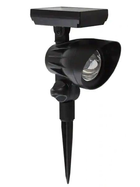 Photo 1 of 
Hampton Bay
50 Lumens Solar Black Outdoor LED Landscape Spotlight Bundle Nonrefundable with rock spotlight