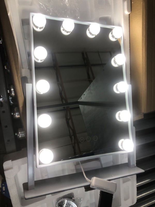 Photo 3 of Hansong Vanity Mirror with Lights Light up Vanity Makeup Mirror with 9 LED Bulbs Tabletop Plug in Makeup Mirror with Lights 360 Rotation with 10x Magnifying Mirror
