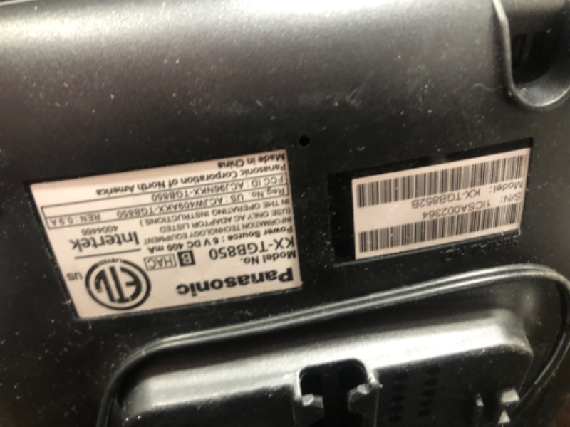 Photo 4 of Panasonic Expandable Corded/Cordless Phone System with Answering Machine and One Touch Call Blocking – 2 Handsets - KX-TGB852B (Black)
