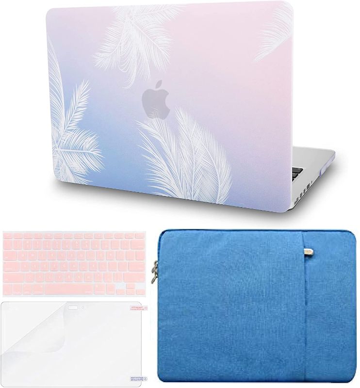 Photo 1 of KECC Compatible with MacBook Air 13 inch Case (2010-2017 Release) A1369/A1466 Plastic Hard Shell Keyboard Cover + Sleeve + Screen Protector (Blue Feather)
