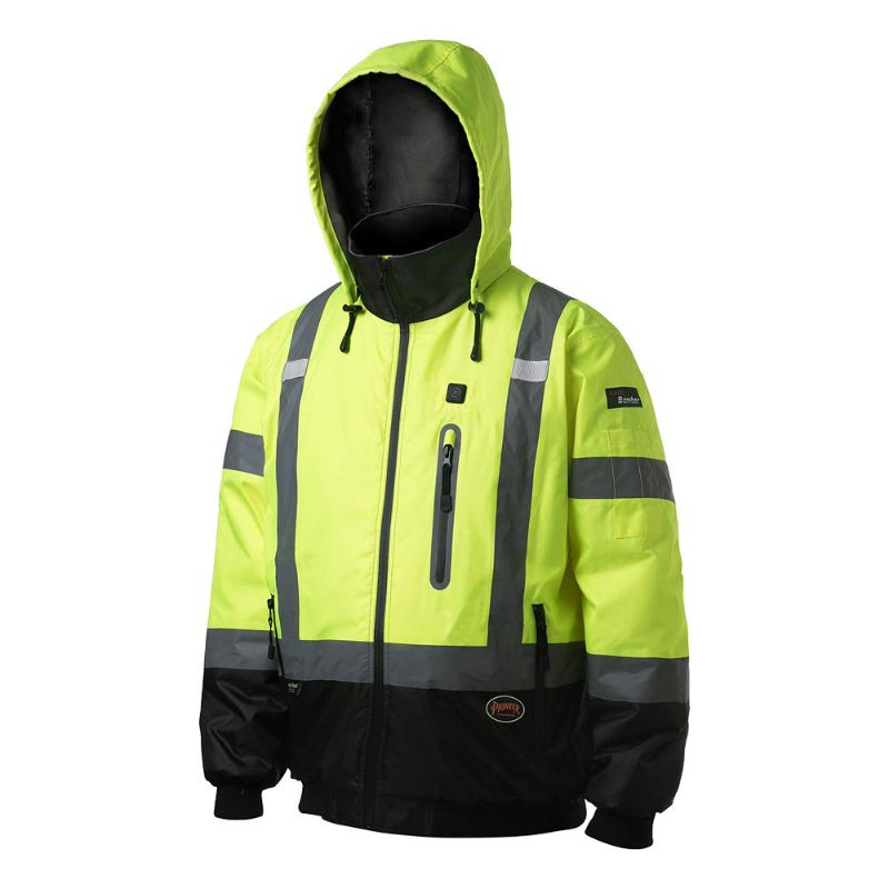 Photo 1 of PIONEER High Visibility, Waterproof, 300D Nano Tech Heated Safety Bomber Jacket - 2XL