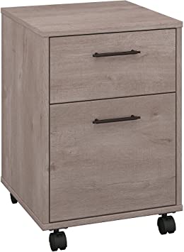 Photo 1 of Bush Furniture Key West Collection 2 Drawer Mobile Pedestal in Washed Gray (15.51"D x 15.75"W x 22.28"H)
