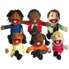 Photo 1 of Childrens Factory Various Skin Tone Ethnic Girls And Boys Puppet Set