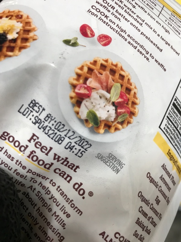 Photo 3 of *EXPIRED Feb 2022, NON REFUNDABLE* 
Simple Mills Just Add Water Almond Flour Pancake & Waffle Mix, Gluten Free, Good for Breakfast, Nutrient Dense, 12oz, 3 Count