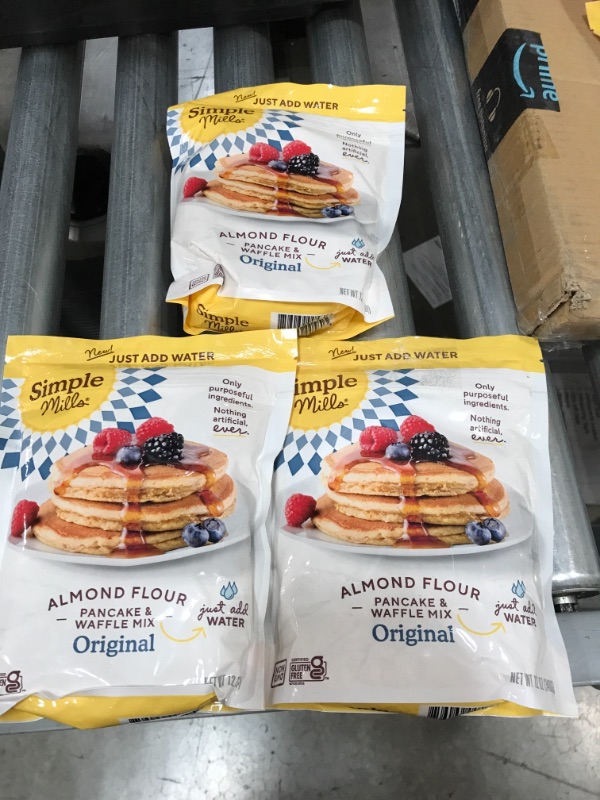Photo 2 of *EXPIRED Feb 2022, NON REFUNDABLE* 
Simple Mills Just Add Water Almond Flour Pancake & Waffle Mix, Gluten Free, Good for Breakfast, Nutrient Dense, 12oz, 3 Count
