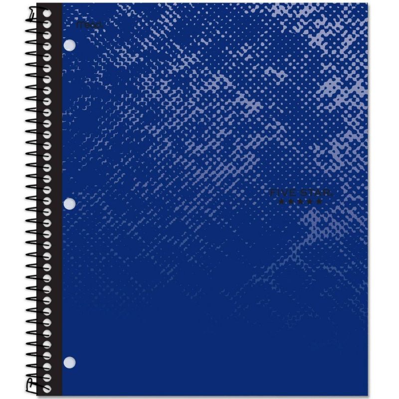 Photo 1 of 12   Five Star 1 Subject College Ruled Spiral Notebook Blue
