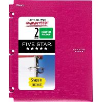 Photo 1 of Five Star Poly Portfolio Snap In 2 Pocket Grey and Pink 6 Pack 


