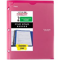 Photo 1 of Five Star Poly Customizable Portfolio 6 pack Pink 
