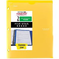 Photo 1 of Five Star Poly Customizable Portfolio 6 pack yellow 
