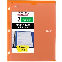 Photo 1 of Five Star Poly Customizable Portfolio 6 pack Orange
