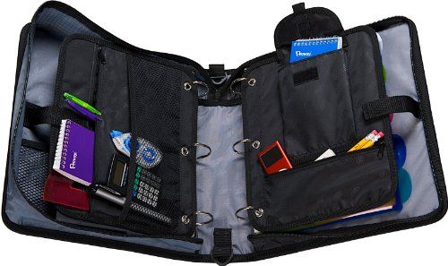 Photo 1 of Case•it Dual Ring Zipper Binder with Exterior Pocket Black 3 Inch DUAL-121-a Grey
