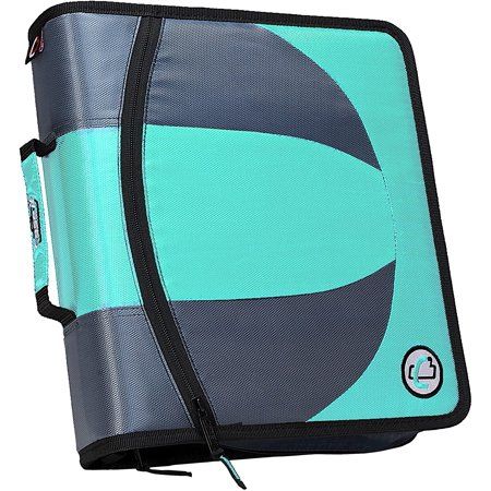 Photo 1 of Case-It the Dual (2) 1.5 D-Ring Zipper Binder with Pencil Pouch Mint DUAL-101
