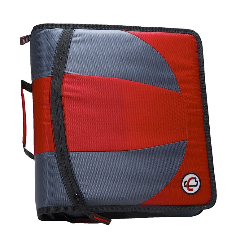 Photo 1 of Case It 1.5 Dual D-Ring Zipper Binder with Exterior Pocket 3 Capacity Red DUAL-101
