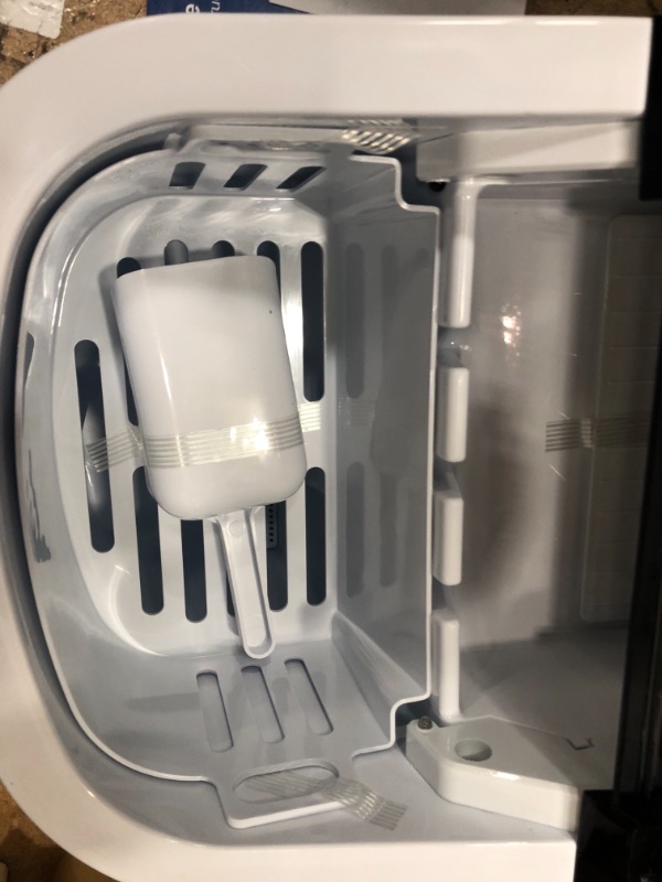 Photo 1 of Euhomy Ice Maker Machine Countertop, 26 lbs in 24 Hours, 9 Cubes Ready in 6 Mins, Self-Clean Electric Ice Maker Compact Potable Ice Maker with Ice Scoop and Basket. for Home/Kitchen/Office.(Silver)
