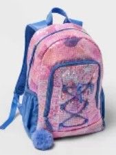 Photo 1 of Cat & Jack Novelty Fashion Kids' 16.5" Backpack, Sequin Overlay Pink