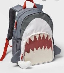 Photo 1 of Cat & Jack Figural Kids' 16.75" Backpack, Shark Grey 