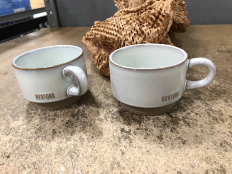 Photo 2 of 10oz Restore Stoneware Mug with Exposed Base Light Gray - Hearth & Hand™ with Magnolia 2PACK
