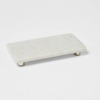 Photo 1 of 12" x 6" Marble Serving Stand White