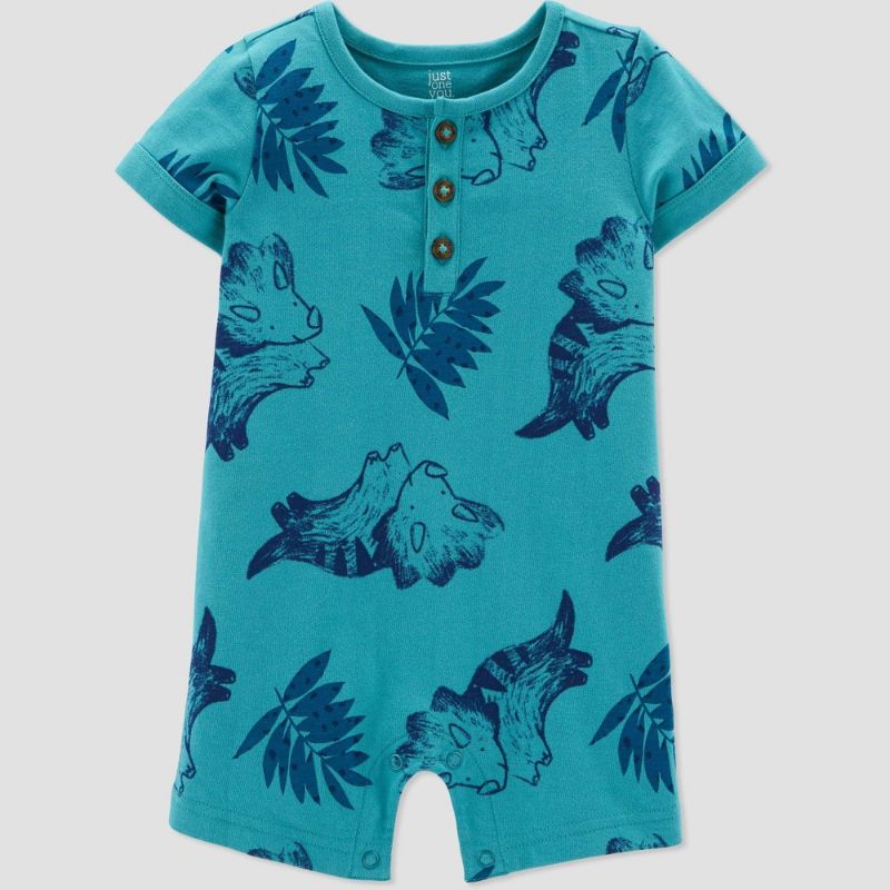 Photo 1 of Baby Boys' Dino Short Sleeve Romper 2 pack 6 months