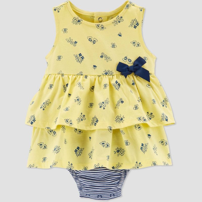 Photo 1 of Baby Girls' Floral Bee Sunsuit 2 6months set 1 12 months