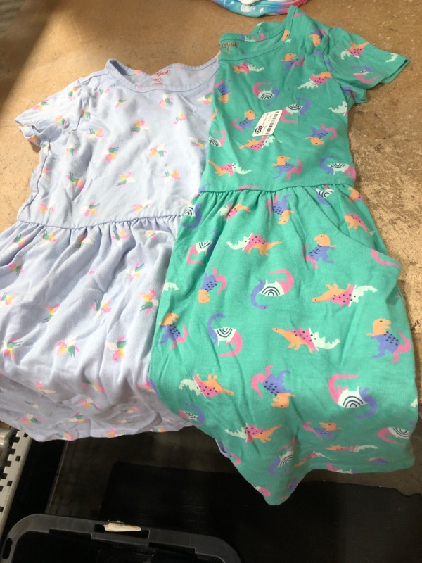 Photo 1 of bundle of 2--size large----Girls' Printed Short Sleeve 100% Cotton Knit Dress - Cat & Jack™

