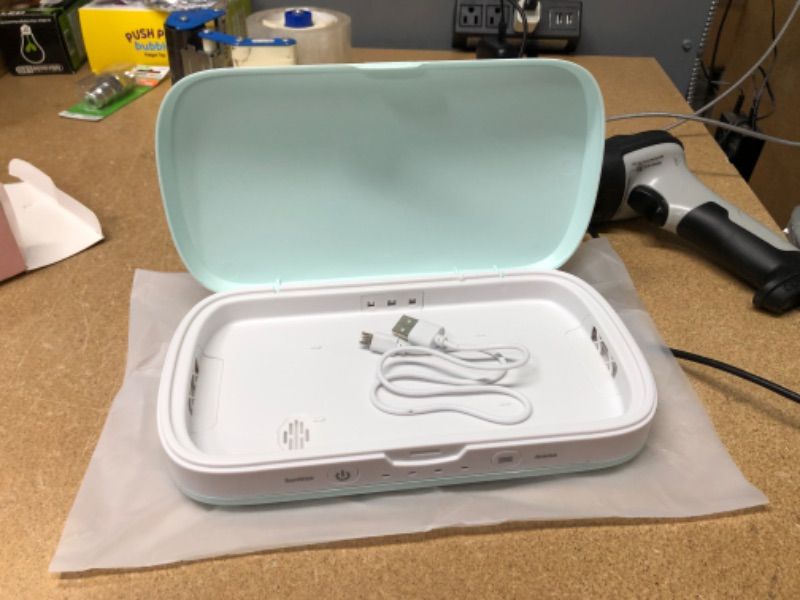 Photo 1 of AUTO-GEKKO UV Sanitizer Sterilizer Phone Cleaner Box for Phones Jewelry Watch, Blue