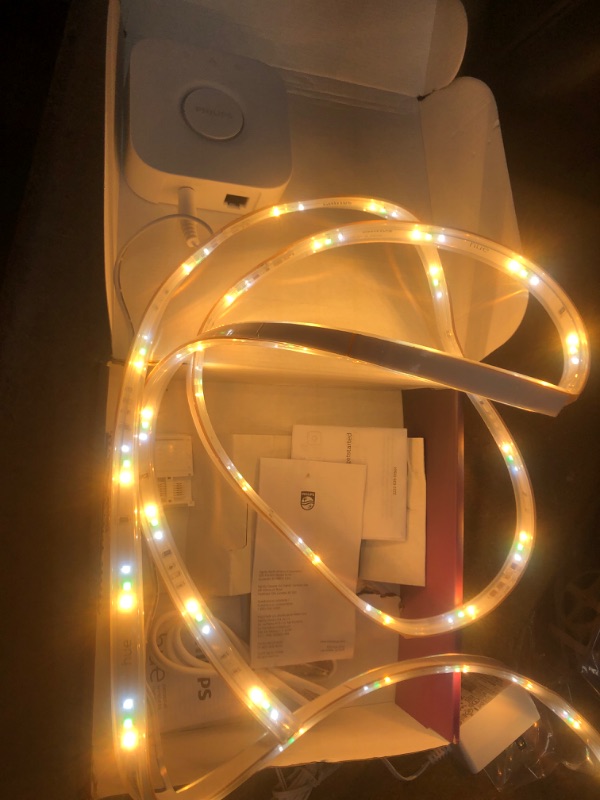 Photo 2 of Philips Hue White and Color Ambiance Dimmable LED Light Strip Plus Smart Light Starter Kit (80").