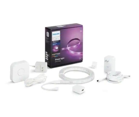 Photo 1 of Philips Hue White and Color Ambiance Dimmable LED Light Strip Plus Smart Light Starter Kit (80").