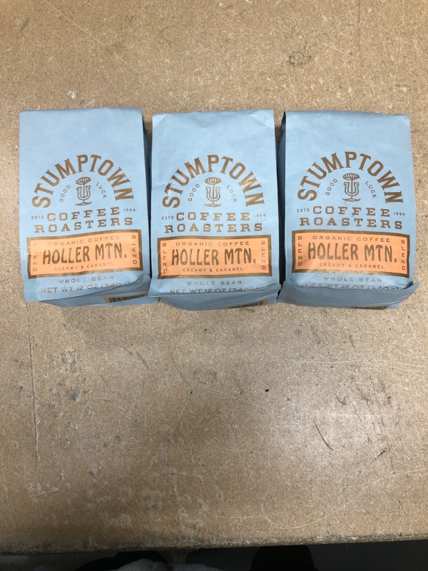 Photo 2 of best by date 3/13/22
***NON-REFUNDABLE****
(3 BAGS) Stumptown Coffee Roasters, Medium Roast Organic Whole Bean Coffee - Holler Mountain 12 Ounce Bag with Flavor Notes of Citrus Zest, Caramel and Hazelnut
***WHOLE BEAN****