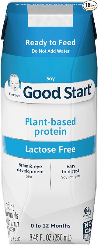 Photo 1 of BEST BY 4/19/22
***NON-REFUNDABLE***
Gerber Good Start Ready to Feed Baby Formula, Soy, Lactose Free, 8.45 Ounce (Pack of 24)
